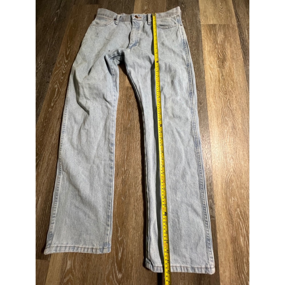 Wrangler Cowboy Cut Jeans Mens 34x34 Light Blue Good Straight Leg Denim - Picture 7 of 9